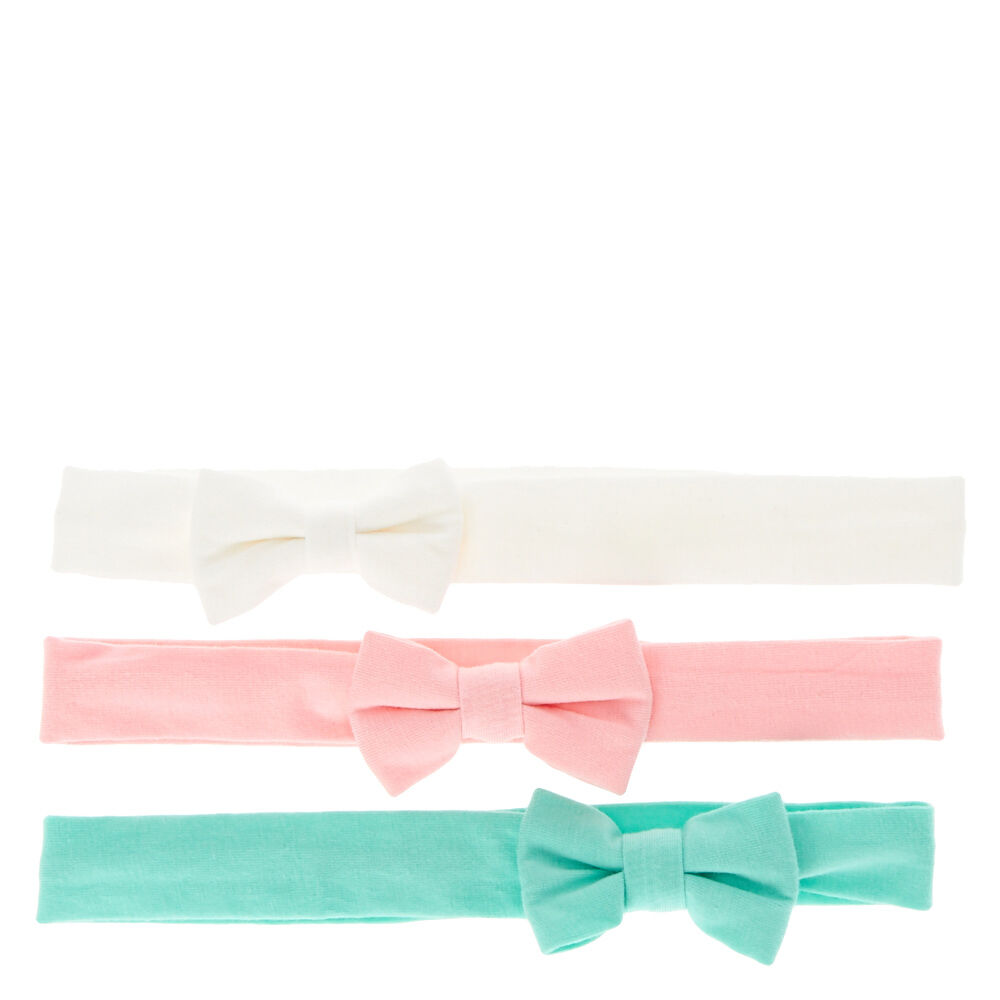 Claire's Club Pastel Bow Headwraps - 3 Pack,