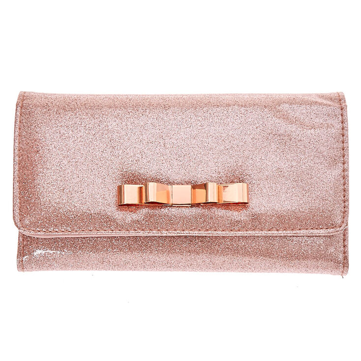 Rose Gold Glitter Tech Wallet | Claire's US