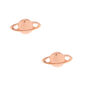 18kt Rose Gold Plated Saturn Stud Earrings,