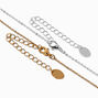 Mixed Metal Crystal Pav&eacute; Bar Pendant Necklaces - 2 Pack ,