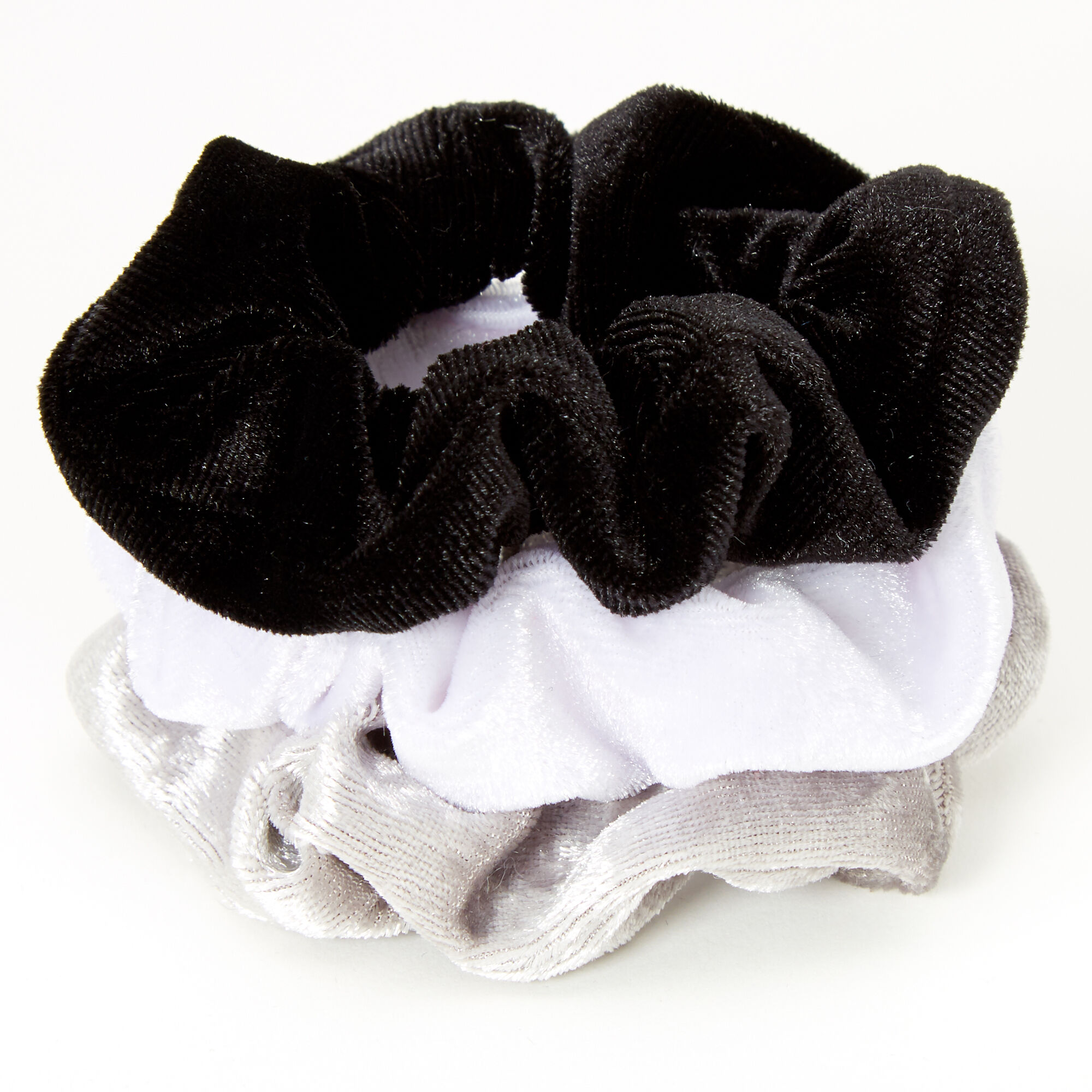 Claire's Club Small Velvet Neutral Hair Scrunchies - 3 Pack,
