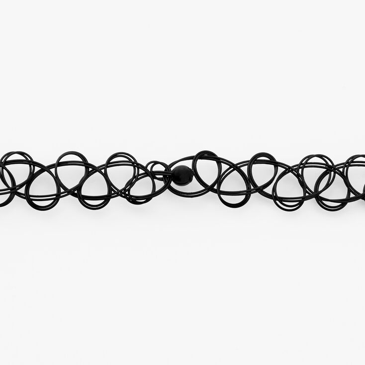 Black &amp; Red Lips Tattoo Choker Necklace,