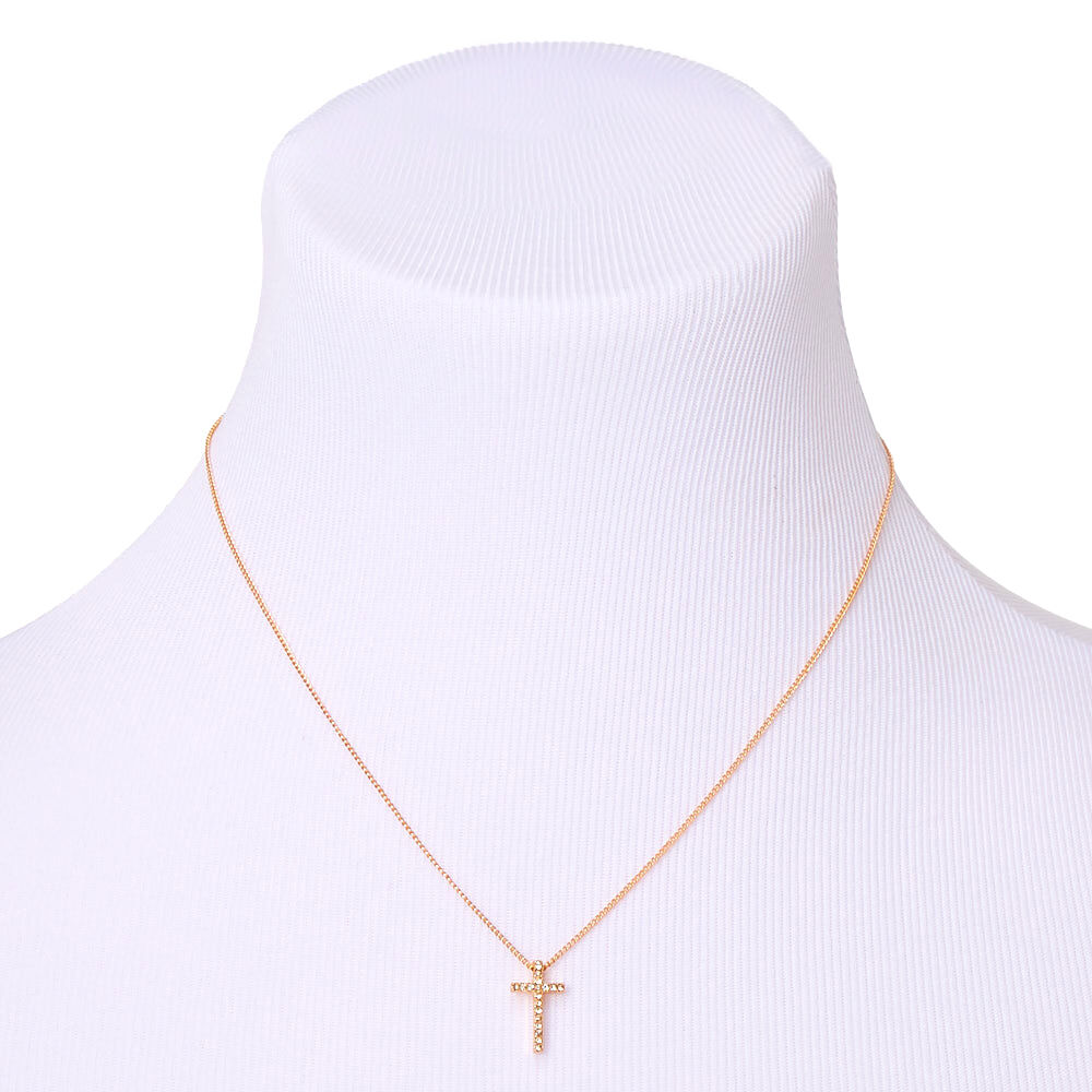 Gold Cross Pendant Necklace Claire s US
