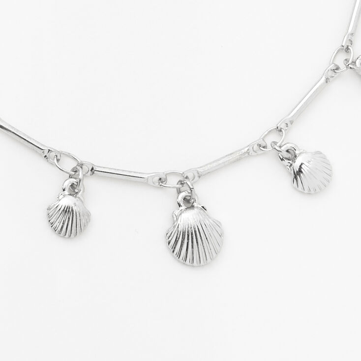 Silver Seashell Charm Bracelet,