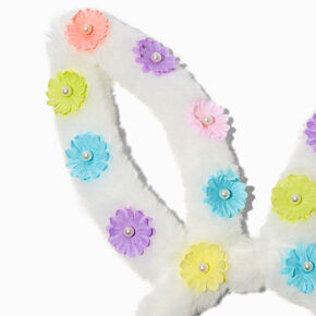 Floral Plush Bunny Ears Headband,