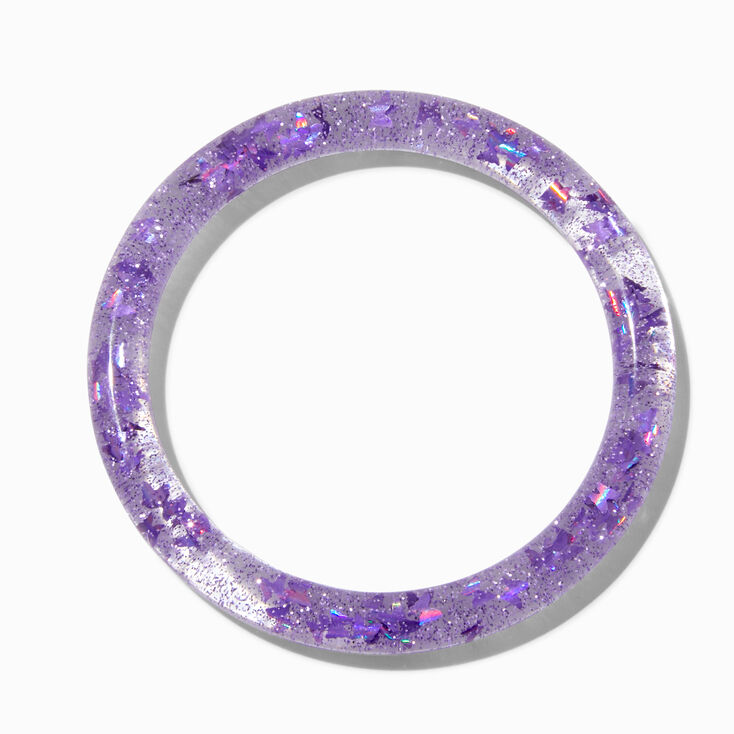 Claire&#39;s Club Purple Water-Filled Bangle Bracelet,