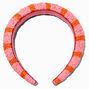 Pink &amp; Orange Striped Rattan Headband,