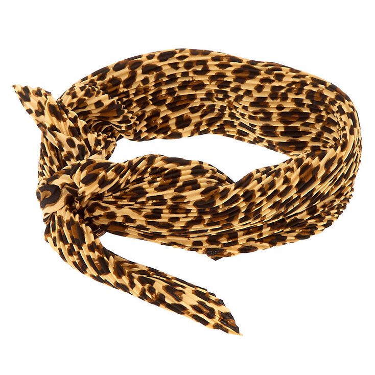 Claire's Bandeau bandana imprimé léopard effet plissé