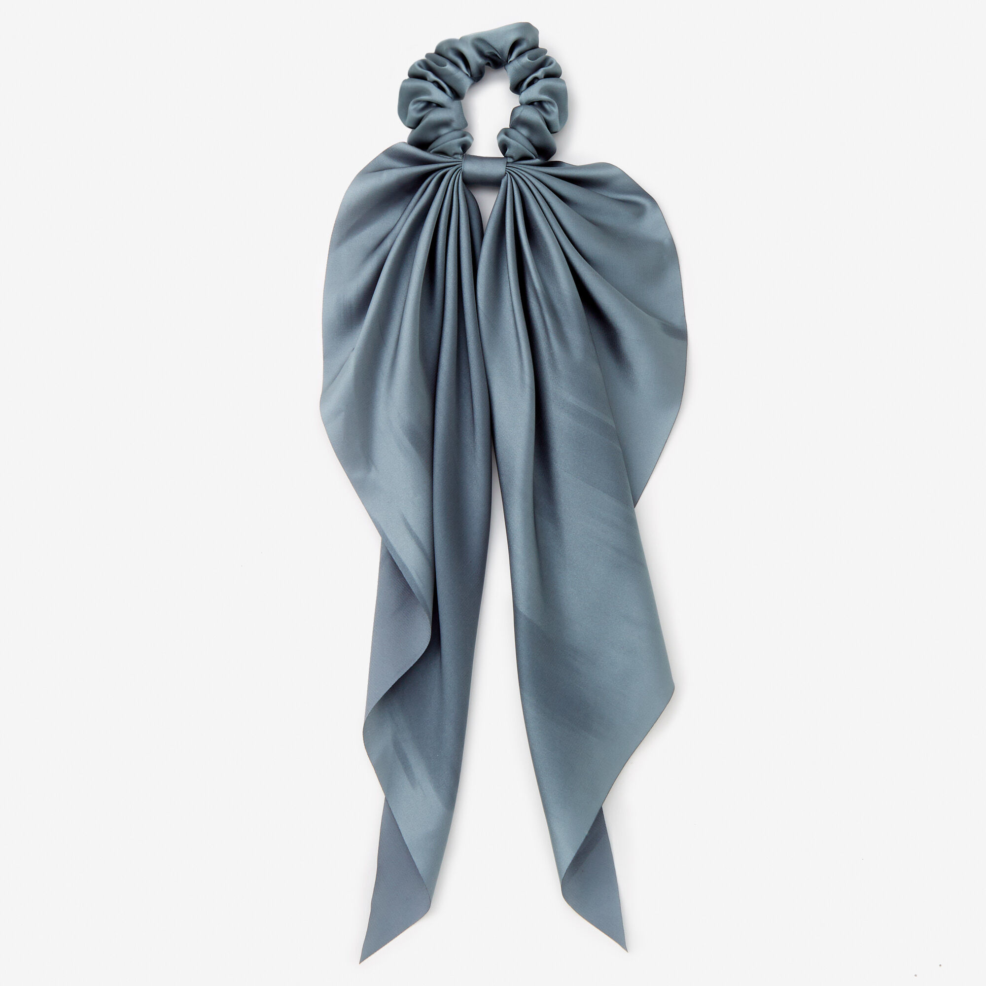 View Claires Small Pleated Scarf Hair Scrunchie Blue information