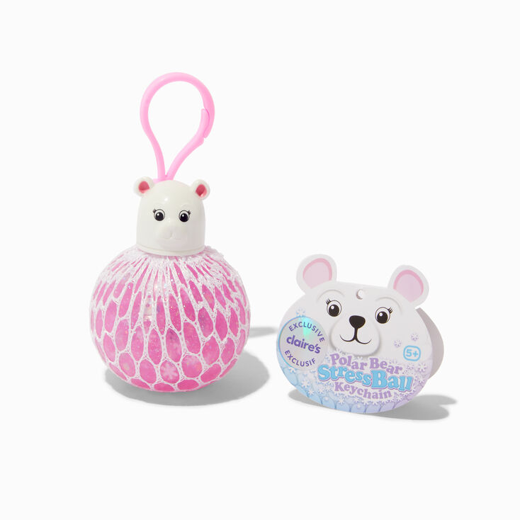 Claire&#39;s Exclusive Polar Bear Stress Ball Keyring Fidget Toy - Styles Vary,