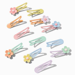 Pastel Daisy Snap Hair Clips - 12 Pack,