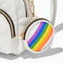 Rainbow Stripe Quilted Small Backpack,