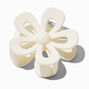 Pince &agrave; cheveux fleur ajour&eacute;e blanche,