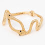 Gold Textured Snake Cuff Bracelet,