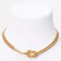 Gold Knotted Snake Statement Necklace,
