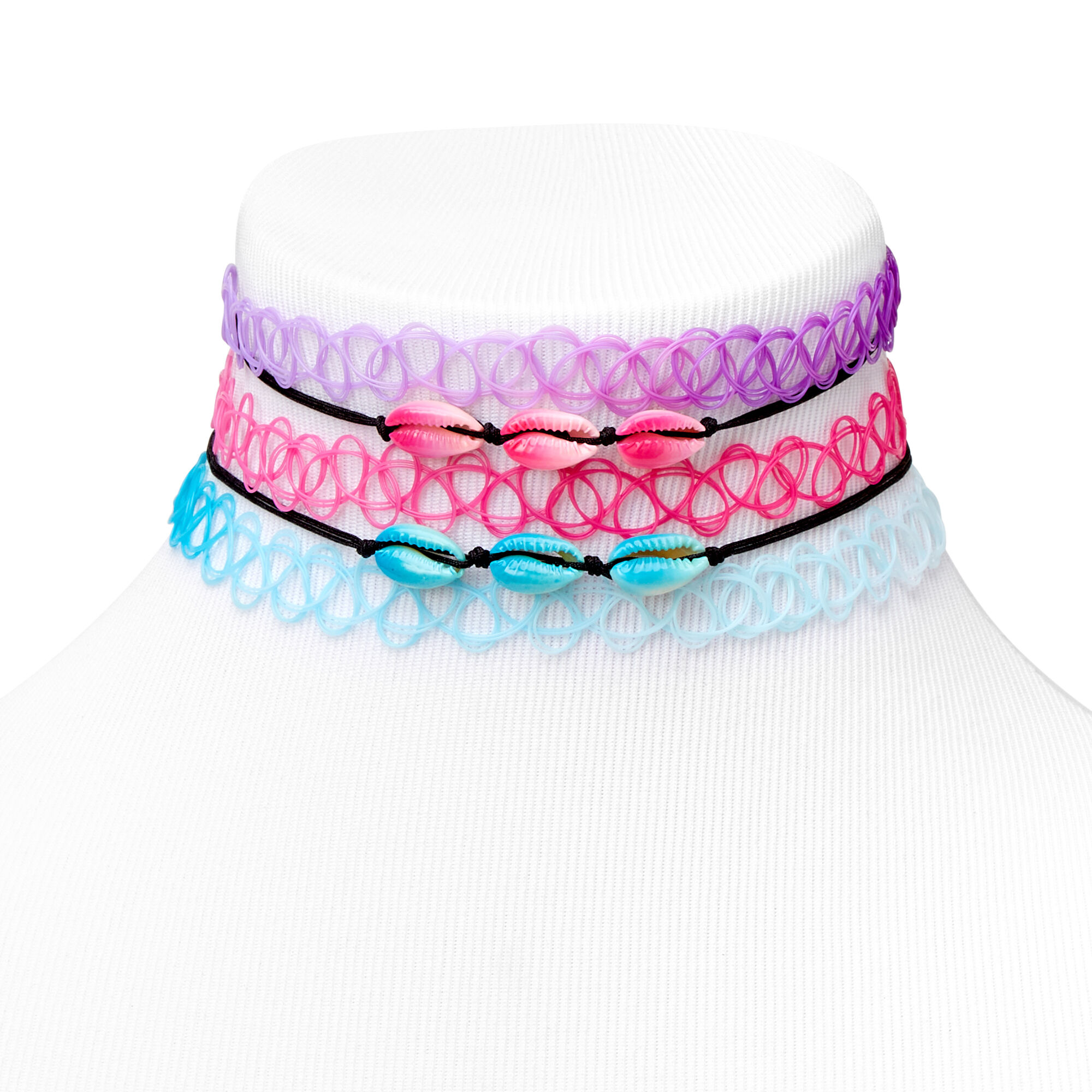 Cowrie Shell Tattoo Choker Neclaces 5 Pack