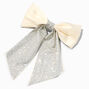 Ivory Rhinestone Large Bow Hair Clip,