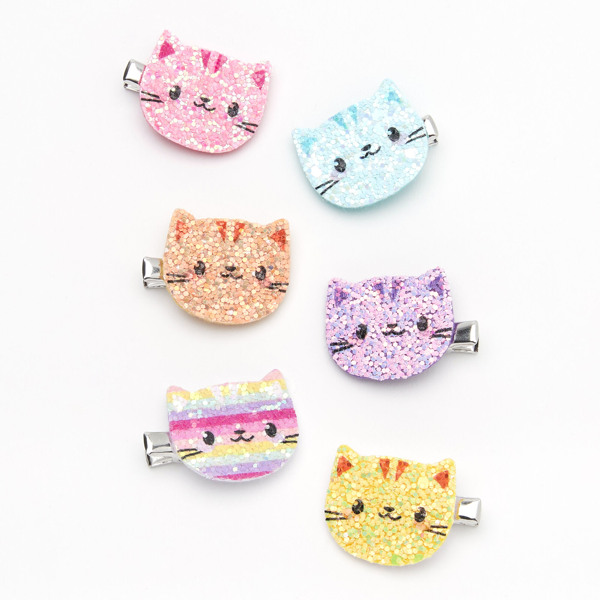 View Claires Club Glitter Cat Hair Clips 6 Pack information