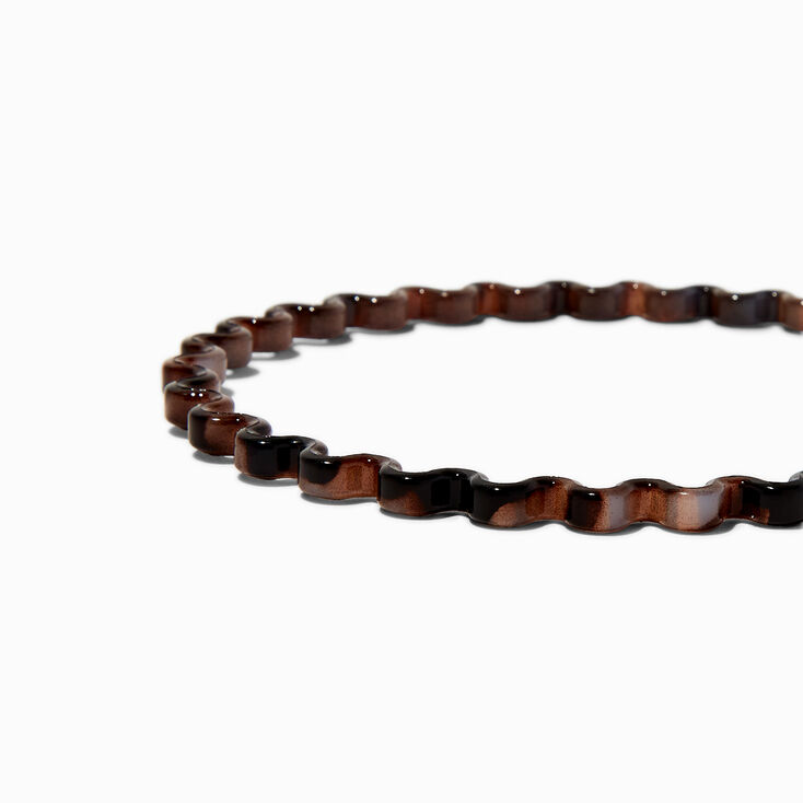 Shiny Black &amp; Gray Wave Headbands - 2 Pack,