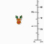 Glittery Reindeer Enameled Stud Earrings,