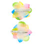 Rainbow Ombre Flower Hair Clips - 2 Pack,
