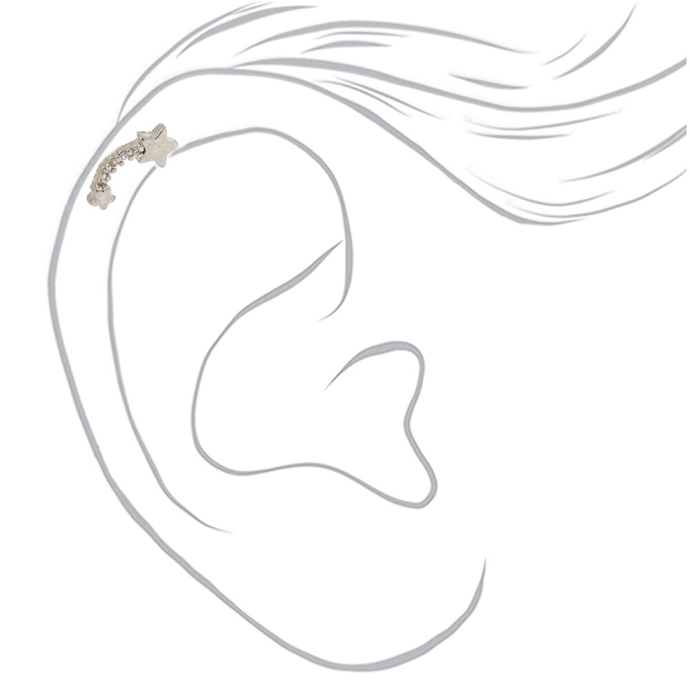 Silver 16G Meteor Shower Cartilage Stud Earring,
