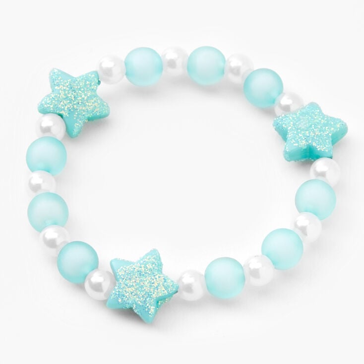 Claire&#39;s Club Mermaid Stretch Bracelets - Blue, 2 Pack,