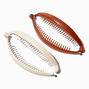 Brown &amp; Ivory Banana Clip Hair Claws - 2 Pack,