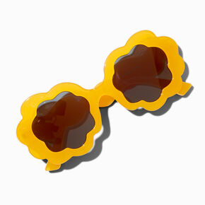 Yellow Curvy Flower Sunglasses,
