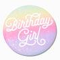 Birthday Girl Rainbow Glitter Button,
