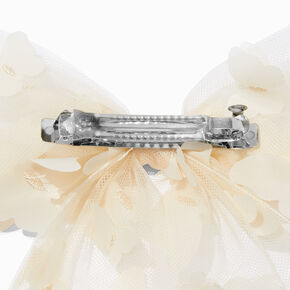 Ivory Chiffon Butterfly Hair Bow Clip,