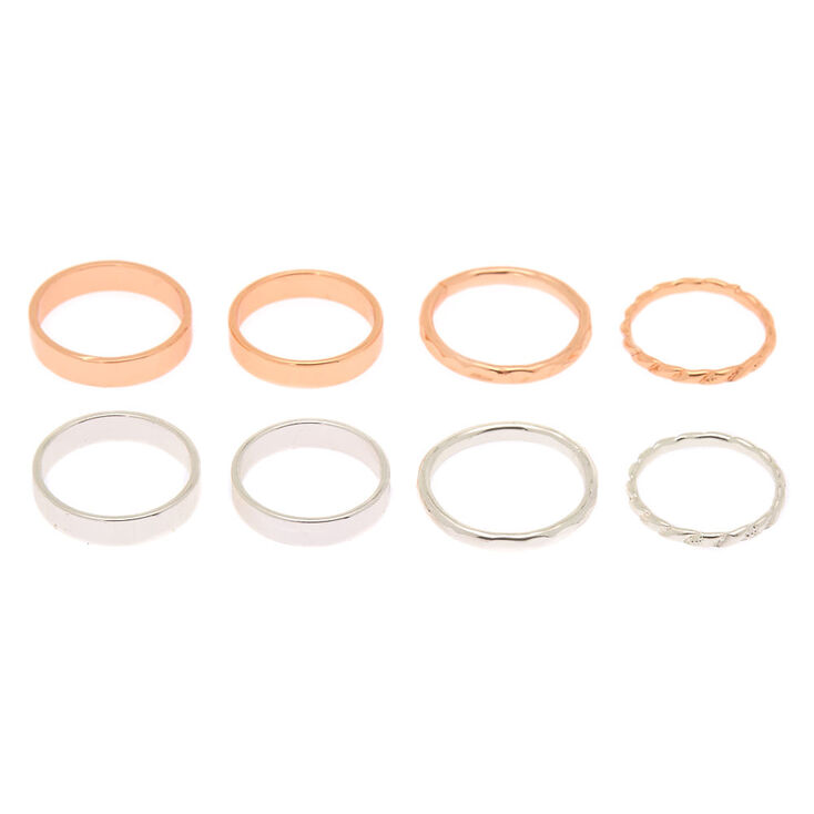 Mixed Metal Simplicity Rings - 8 Pack,