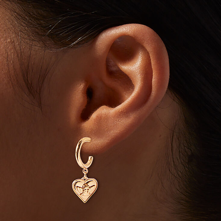 Gold-tone Cupid&#39;s Choice Earring Stackables Set - 6 Pack,