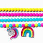 Claire&#39;s Club Rainbow Charm Stretch Bracelets - 4 Pack,