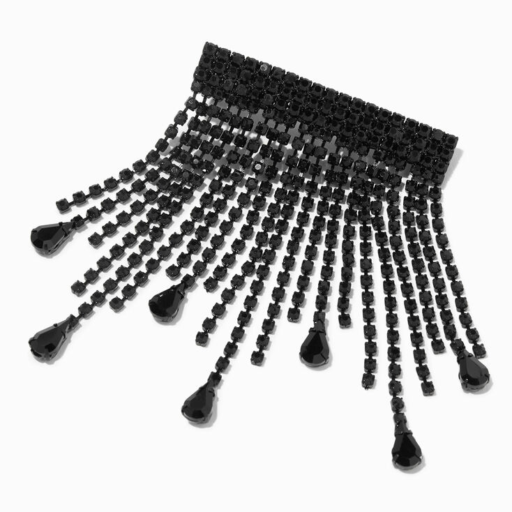 Black Fringe Teardrop Hair Clip | Claire's Black Fringe Teardrop Hair Clip | Claire's