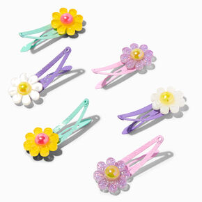 Claire&#39;s Club Glitter Daisy Snap Hair Clips - 6 Pack,