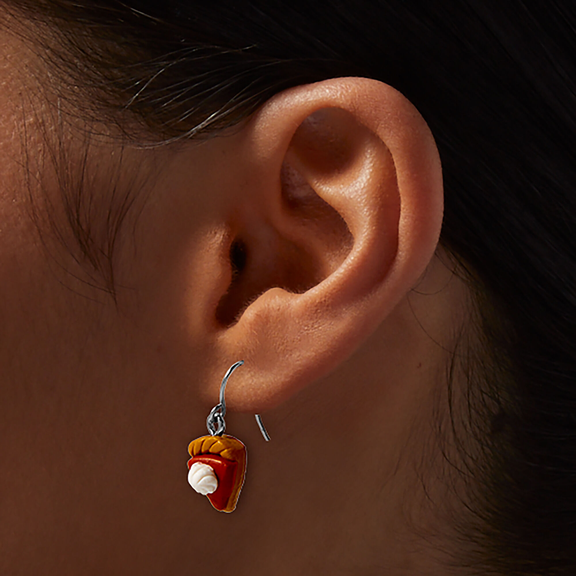 Pumpkin Pie Slice Drop Earrings,