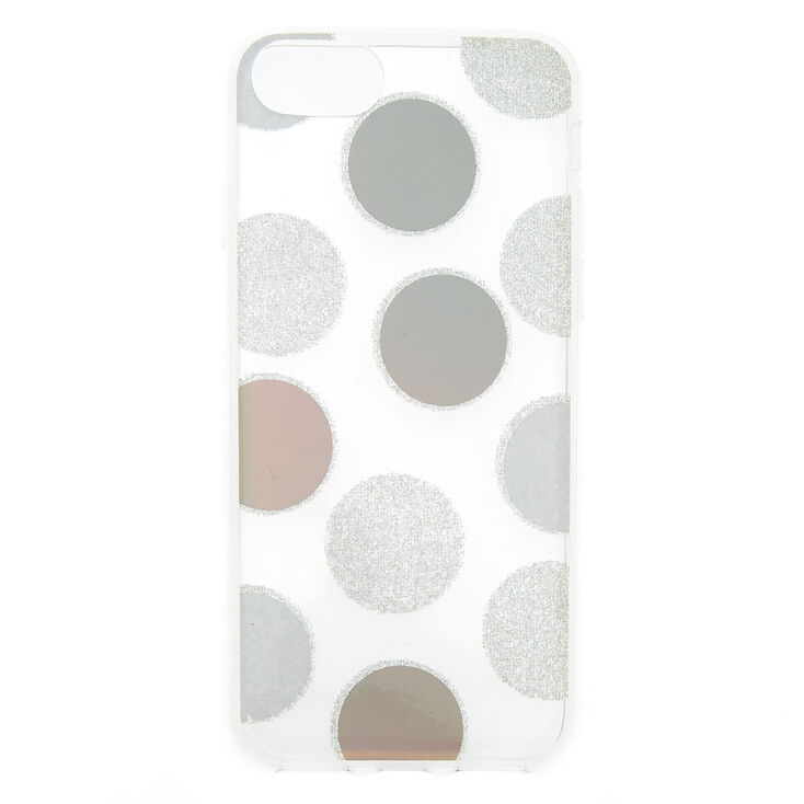 Silver Glitter Polka Dot Phone Case - Fits iPhone 6/7/8,