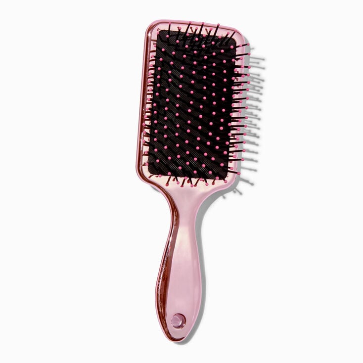 Brosse &agrave; cheveux plate glamour rose brillant,