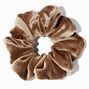 Medium Flat Velvet Hair Scrunchie - Olive Brown,
