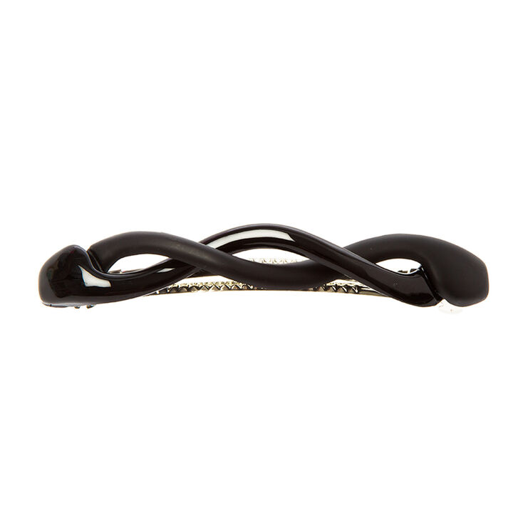 Solid Twisted Hair Clip - Black,