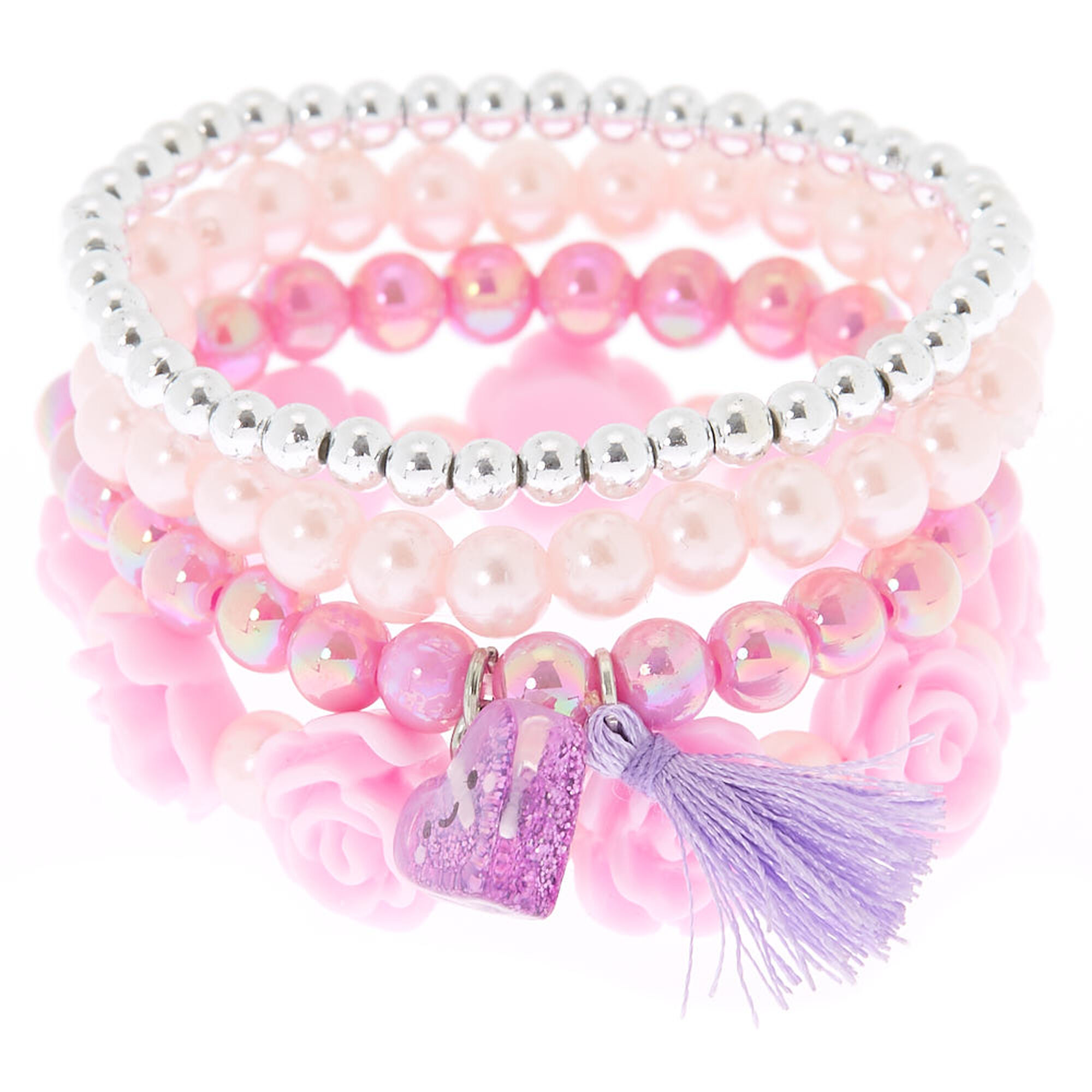 Amazon.com: Claire's Club Little Girl Panda Pearl Beaded Stretch Bracelets  - 2 Pack: Clothing, Shoes & Jewelry