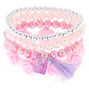 Claire&#39;s Club Rose Tassel Stretch Bracelets - 4 Pack,