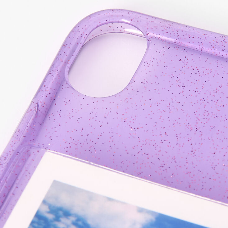 Lavender Glitter Instax Mini Pocket Protective Phone Case - Fits iPhone XR,