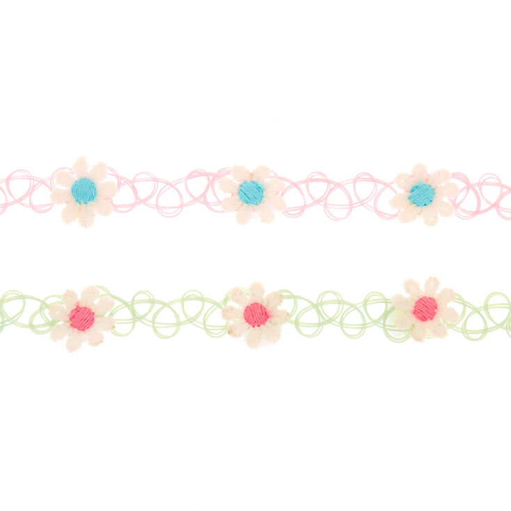 Daisy Tattoo Choker Necklaces - 2 Pack,