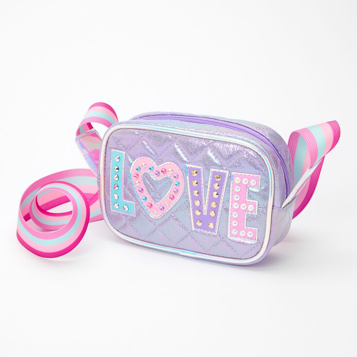 Claire's Sac à bandoulière « Love » arc-en-ciel - Violet