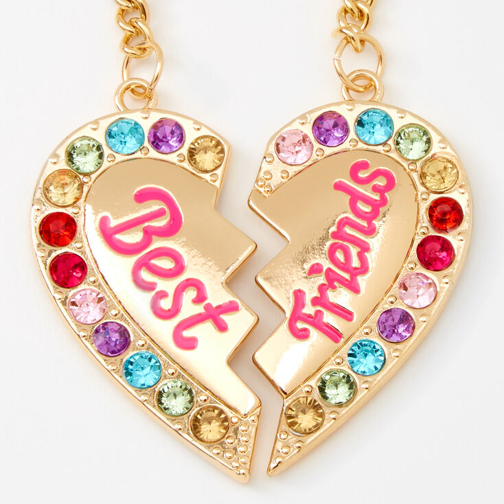 Best Friends Rainbow Gem Heart Keychain - 2 Pack,