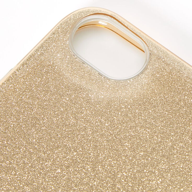 Gold Glitter Protective Phone Case - Fits iPhone 6/7/8/SE,