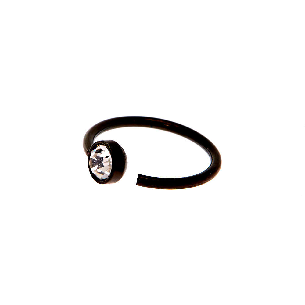 Black 20G Embellished Nose Ring Claire s