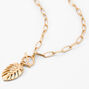 Gold Palm Tree Toggle Pendant Necklace,